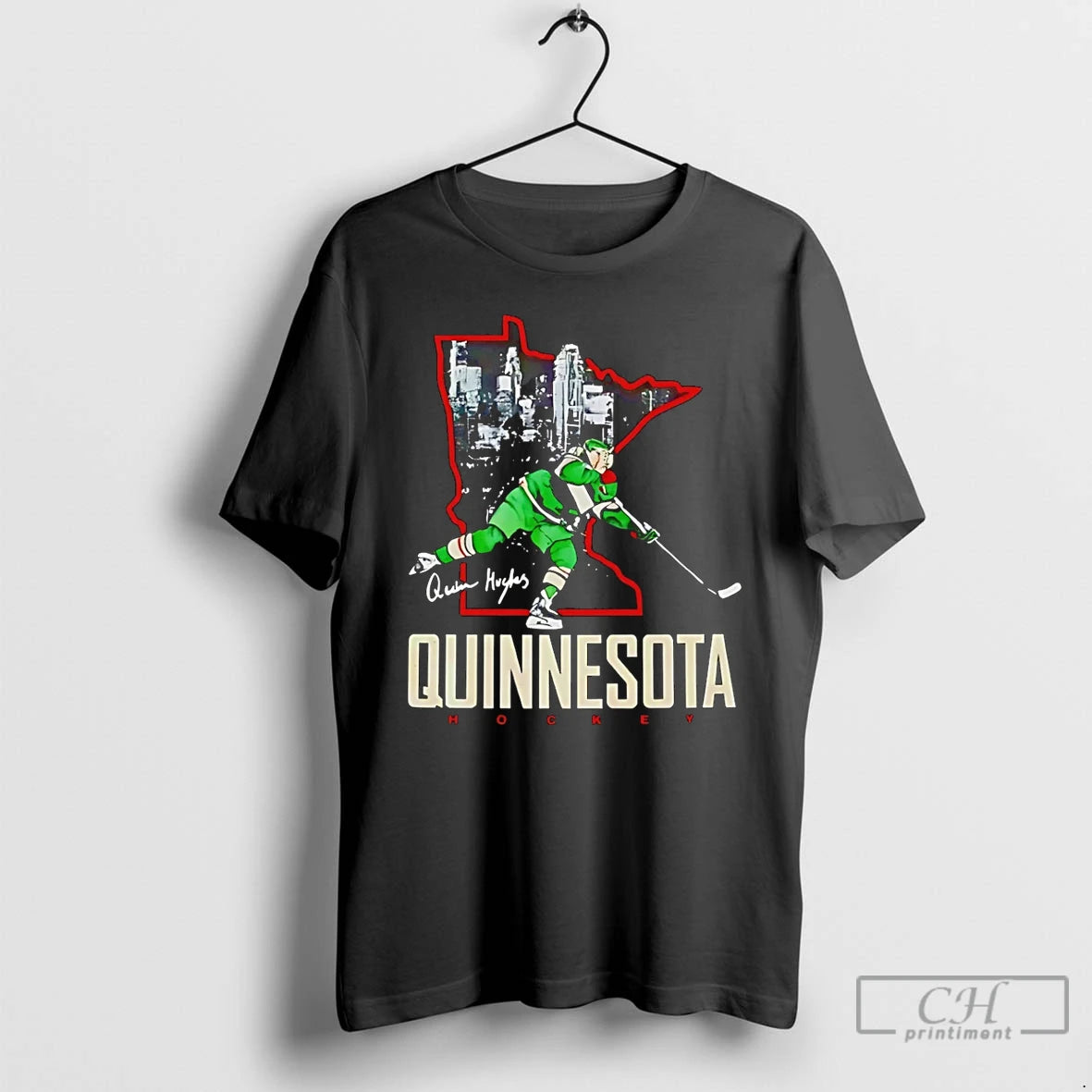 Premium Quinn Hughes Minnesota Quinnesota State Of Hockey T-Shirts, Hoodie, Sweatshirt | PopFlextees.com