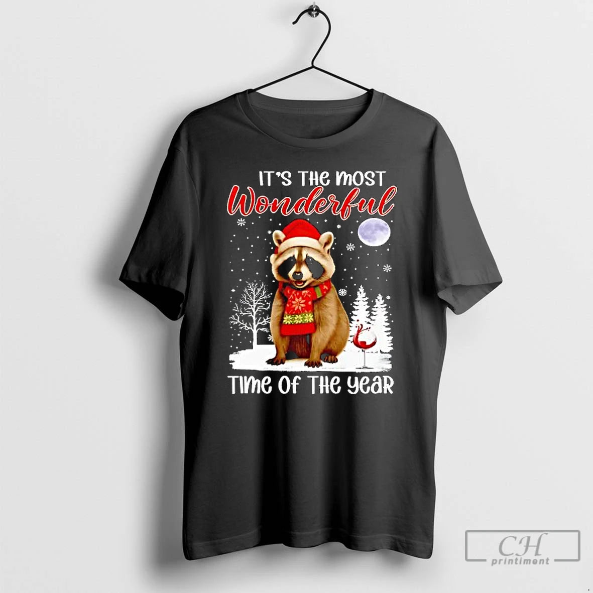 Premium Raccoon Its Most Wonderful Time T-Shirts, Hoodie, Sweatshirt | PopFlextees.com