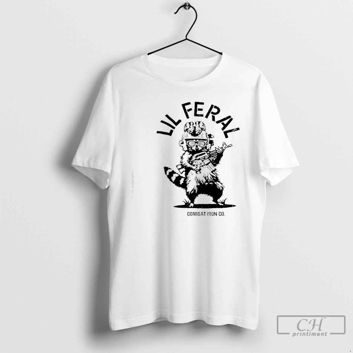 Premium Raccoon Lil Feral Combat Iron T-Shirts, Hoodie, Sweatshirt | PopFlextees.com