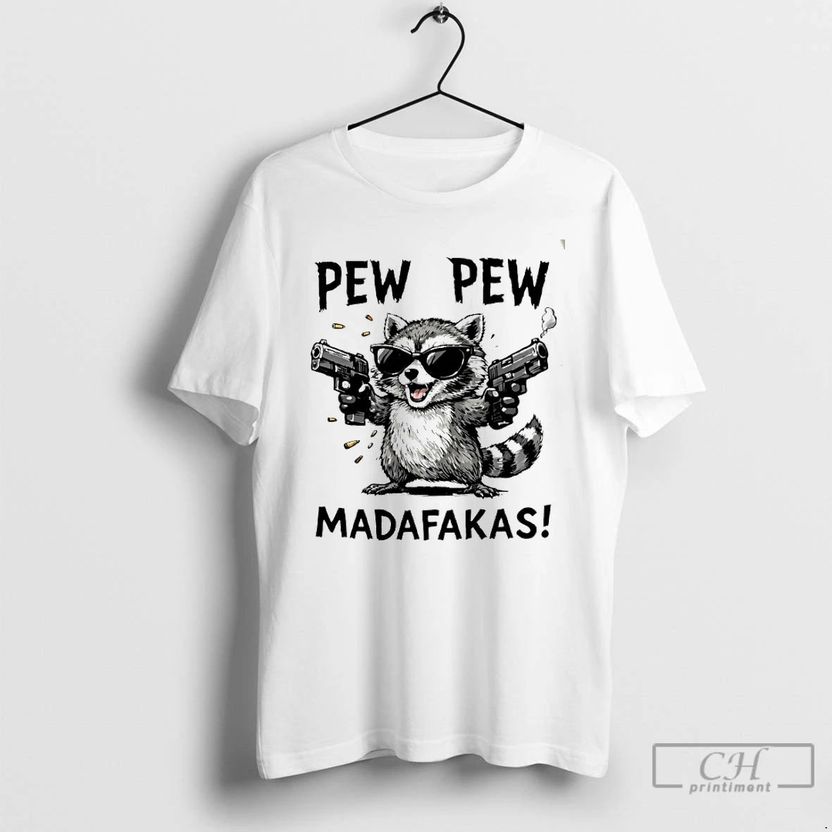 Premium Raccoon Pew Pew Madafakas T-Shirts, Hoodie, Sweatshirt | PopFlextees.com