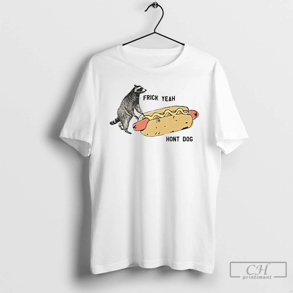Premium Raccoon Frick Yeah Hont Dog T-Shirts, Hoodie, Sweatshirt | PopFlextees.com