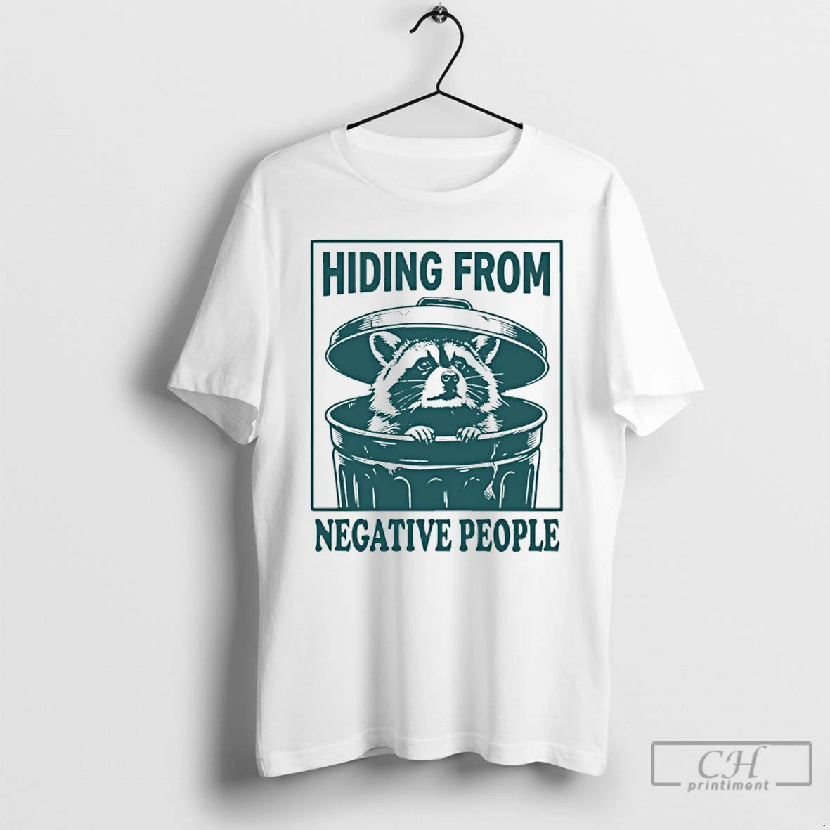 Premium Raccoon Hiding From Negative People T-Shirts, Hoodie, Sweatshirt | PopFlextees.com