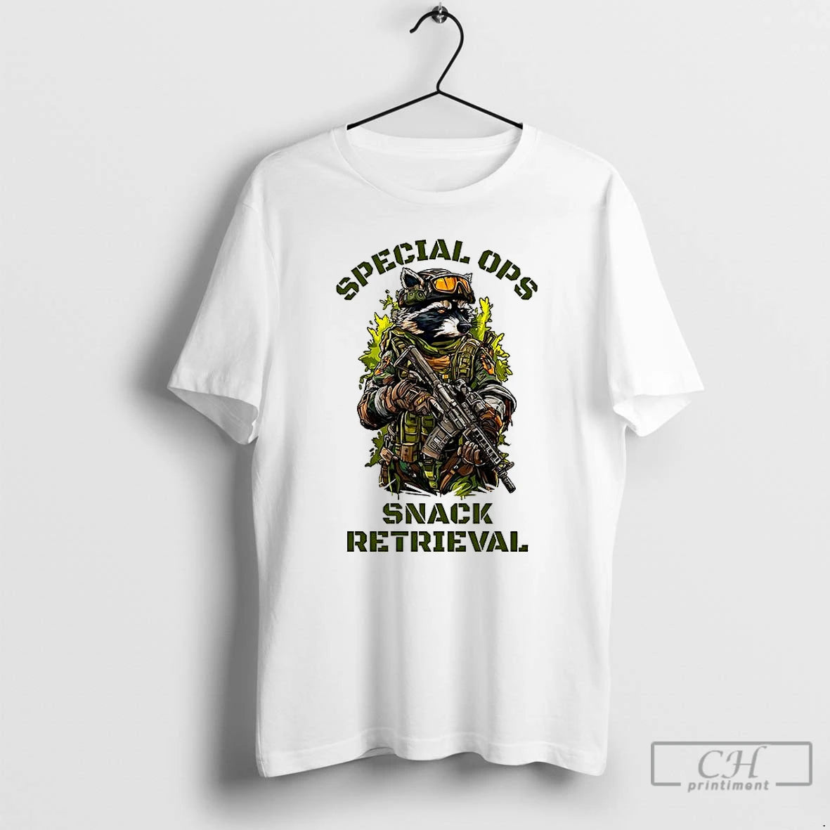 Premium Raccoon In Combat Gear Special Ops Snack Retieval T-Shirts, Hoodie, Sweatshirt | PopFlextees.com