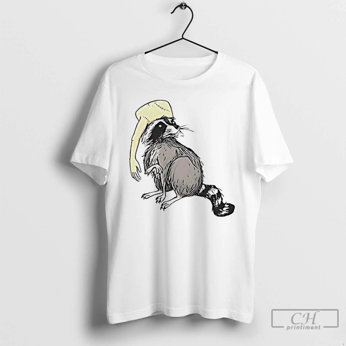 Premium Raccoon Wearing A Hat Human Arm Meme T-Shirts, Hoodie, Sweatshirt | PopFlextees.com