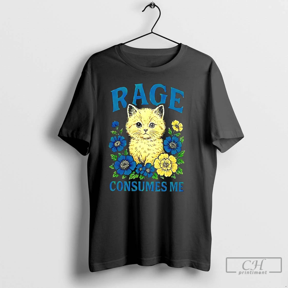 Premium Rage Consumes Me Cat Flower T-Shirts, Hoodie, Sweatshirt | PopFlextees.com