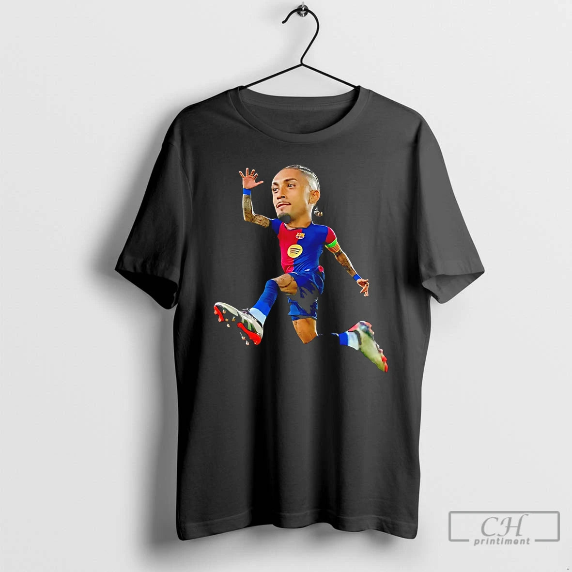 Premium Raphinha La Liga Barcelona Brasil Caricature T-Shirts, Hoodie, Sweatshirt | PopFlextees.com