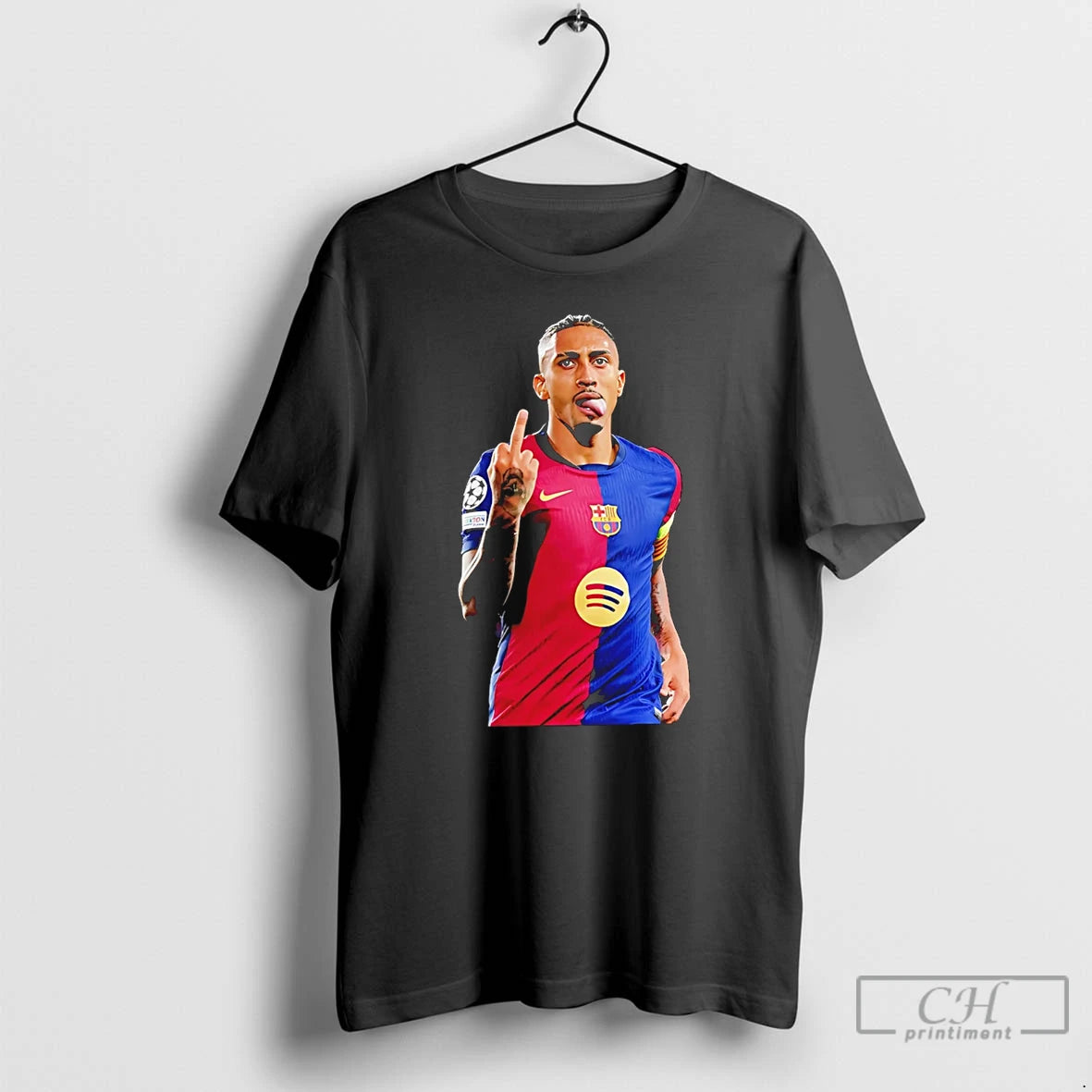 Premium Raphinha Middle Finger Barcelona Brasil Graphic T-Shirts, Hoodie, Sweatshirt | PopFlextees.com