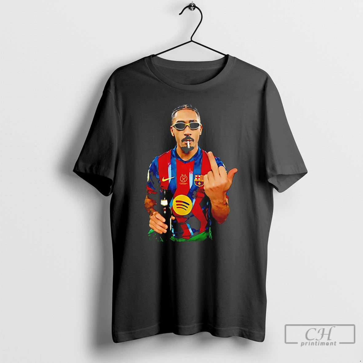 Premium Raphinha Middle Finger And Beer Barcelona Brasil Graphic T-Shirts, Hoodie, Sweatshirt | PopFlextees.com