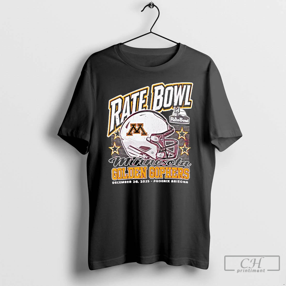 Premium Rate Bowl 2025 University Of Minnesota Golden Gophers Helmet T-Shirts, Hoodie, Sweatshirt | PopFlextees.com