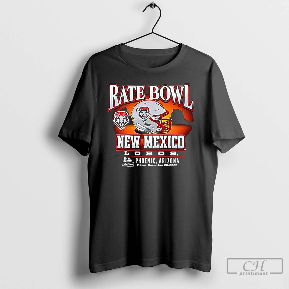 Premium Rate Bowl 2025 University Of New Mexico Lobos Sunset Helmet T-Shirts, Hoodie, Sweatshirt | PopFlextees.com
