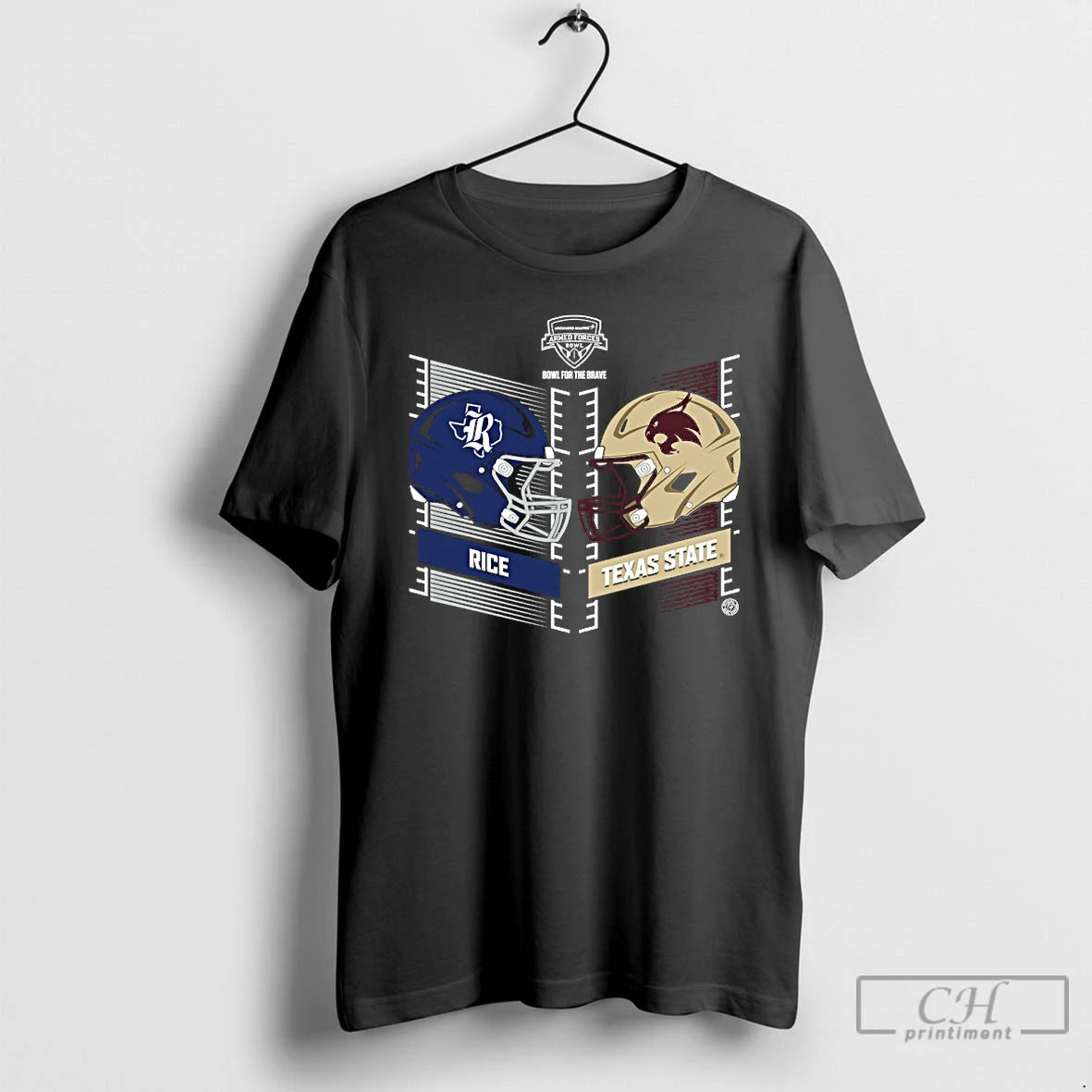 Premium Rice Owls Vs Texas State Bobcats Armed Forces Bowl Helmet 2025 T Shirts Sweater Hoodie, Sweatshirt | PopFlextees.com