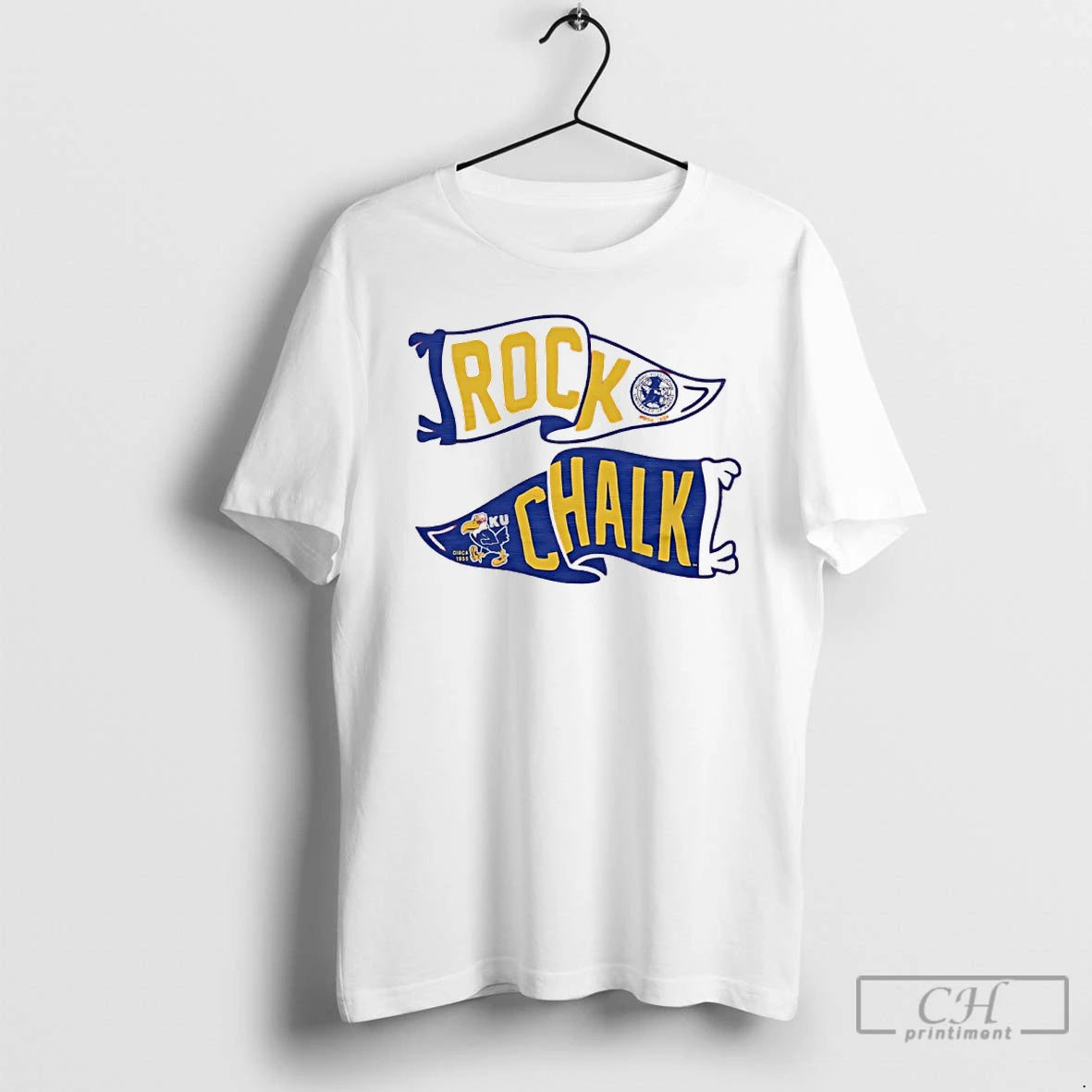 Premium Rock Chalk Ku Pennant T-Shirts, Hoodie, Sweatshirt | PopFlextees.com