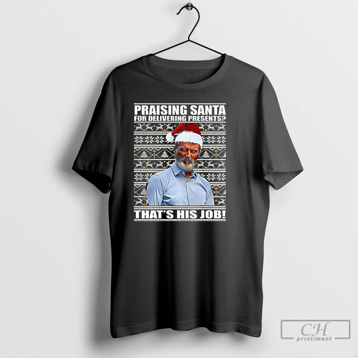 Premium Roy Keane Praising Santa Jumper Ugly Christmas T-Shirts, Hoodie, Sweatshirt | PopFlextees.com