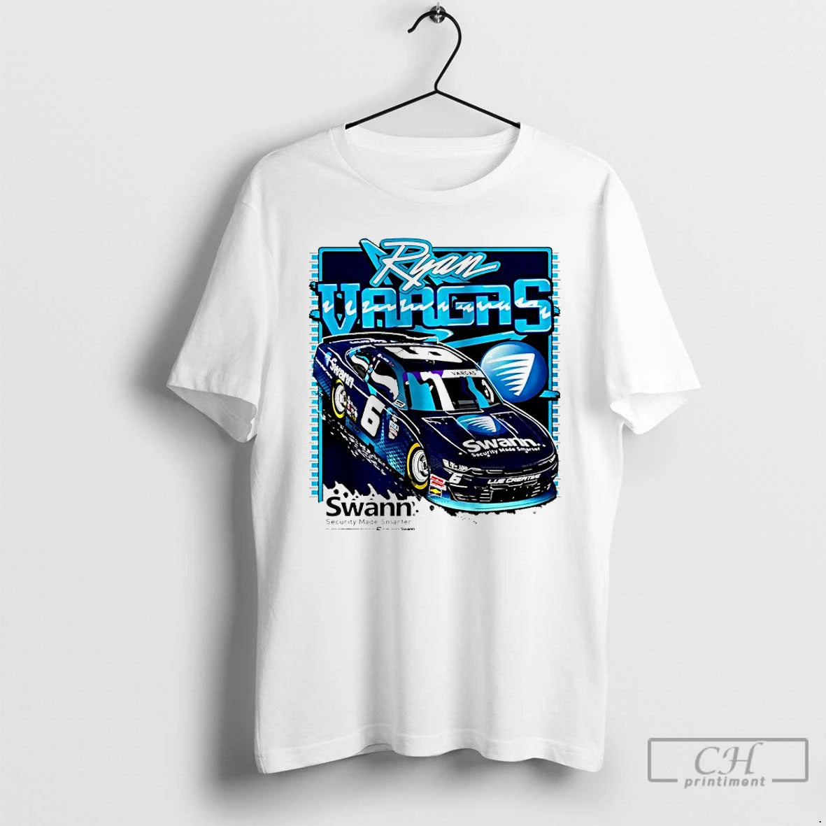 Premium Ryan Vargas Racing Car Swann Security Made Smarter T-Shirts, Hoodie, Sweatshirt | PopFlextees.com