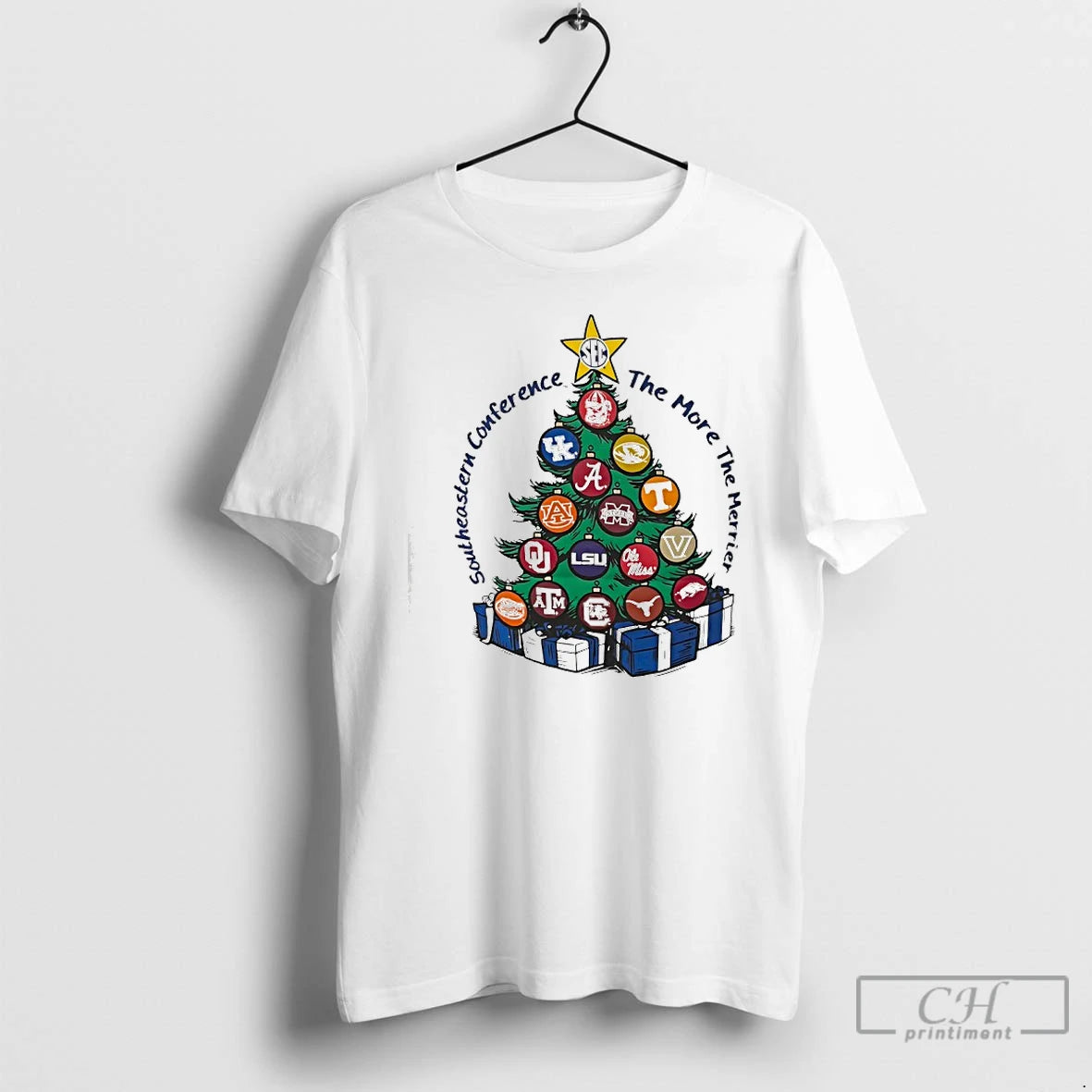 Premium Sec Southeastern Conference The More The Merrier Team Logos As Ornaments Christmas T Shirts Hoodie, Sweatshirt