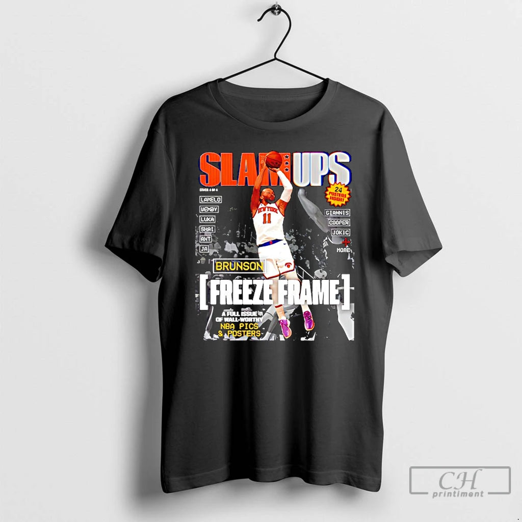 Premium Slam Ups Jalen Brunson Freeze Frame T-Shirts, Hoodie, Sweatshirt | PopFlextees.com