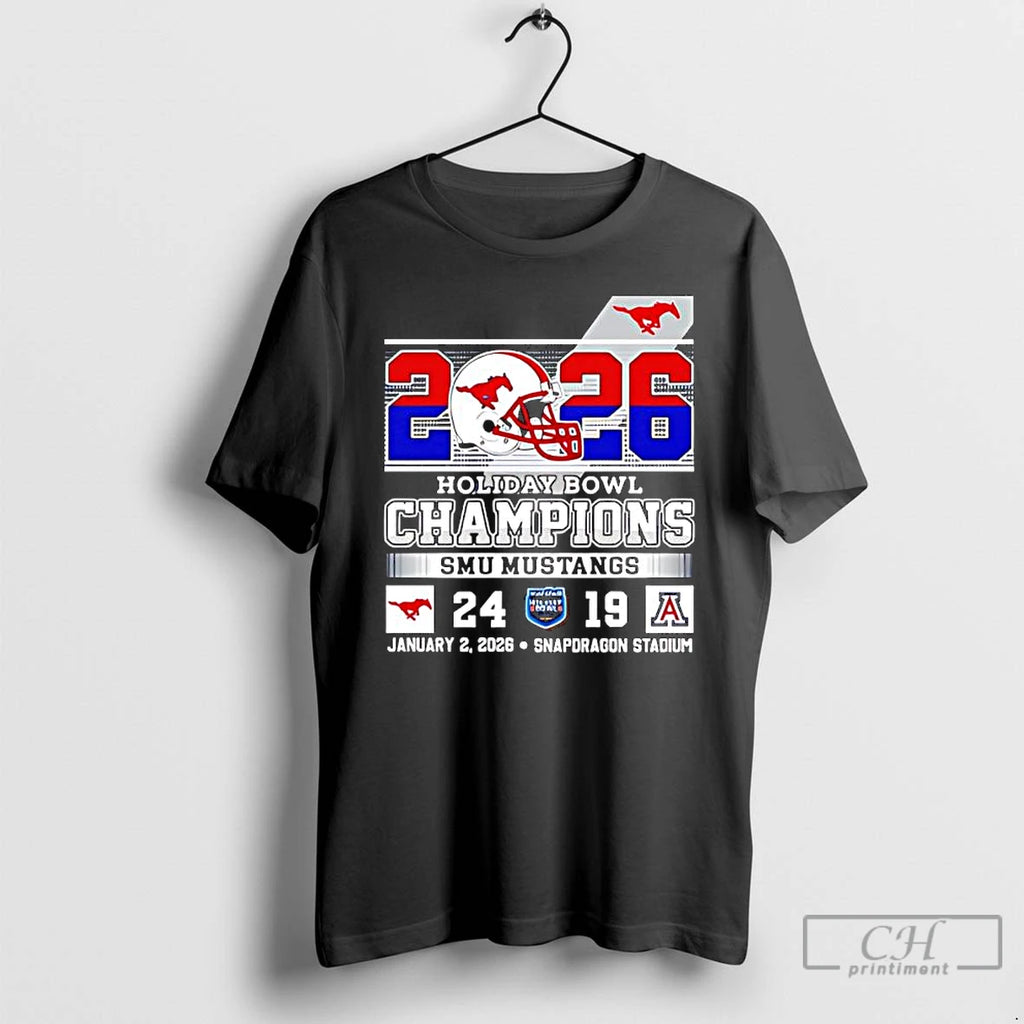 Premium Smu Mustangs Beat Arizona Wildcats 2026 Holiday Bowl Champions T-Shirts, Hoodie, Sweatshirt | PopFlextees.com