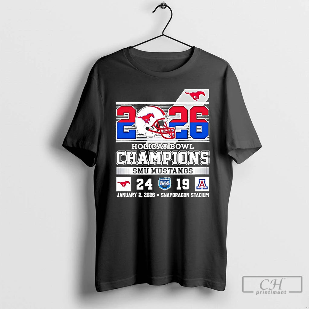 Premium Smu Mustangs Beat Arizona Wildcats At Holiday Bowl Champions 2026 T-Shirts, Hoodie, Sweatshirt | PopFlextees.com