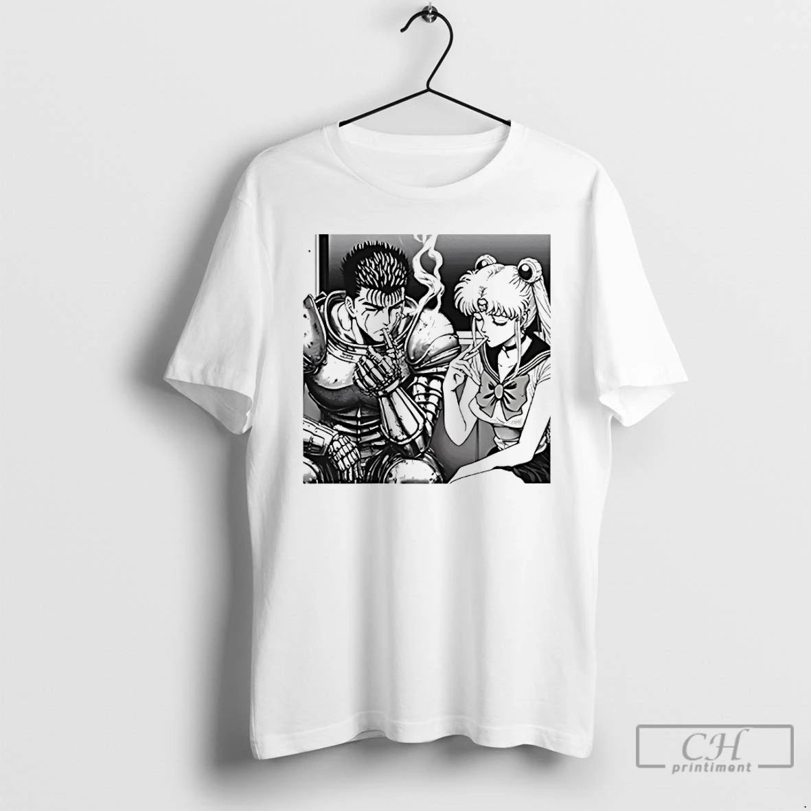 Premium Sailor Moon X Berserk Smoking Anime Graphic T-Shirts, Hoodie, Sweatshirt | PopFlextees.com
