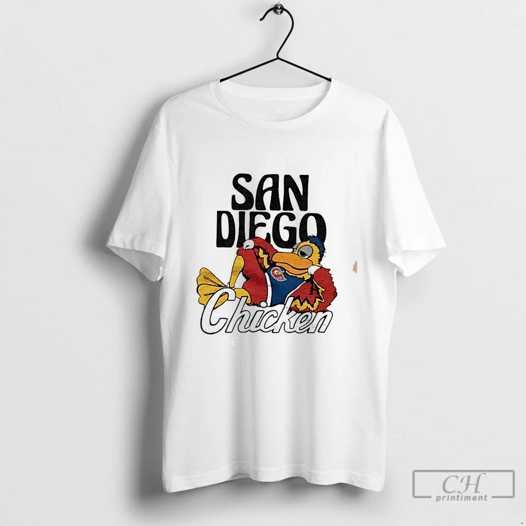 Premium San Diego Padres Chicken Mascot Cartoon Tee