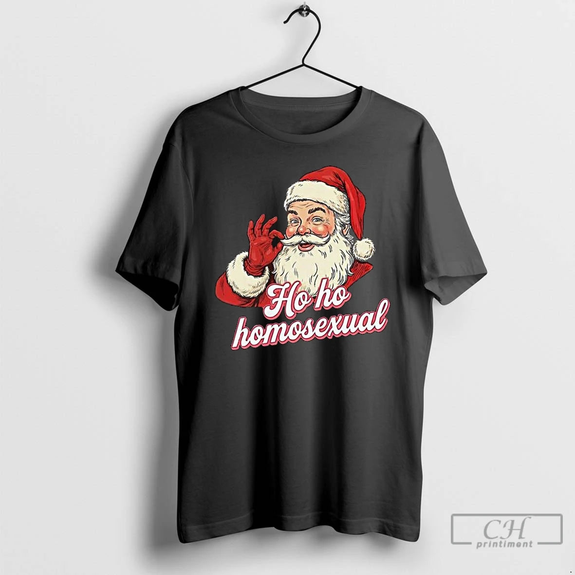 Premium Santa Claus Ho Ho Homosexual Merry Christmas T-Shirts, Hoodie, Sweatshirt | PopFlextees.com