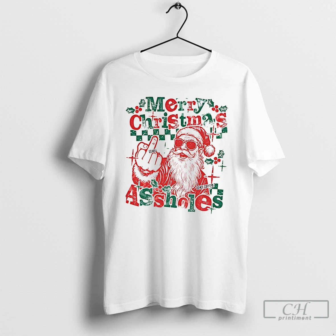 Premium Santa Claus Middle Finger Assholes Merry Christmas T-Shirts, Hoodie, Sweatshirt | PopFlextees.com