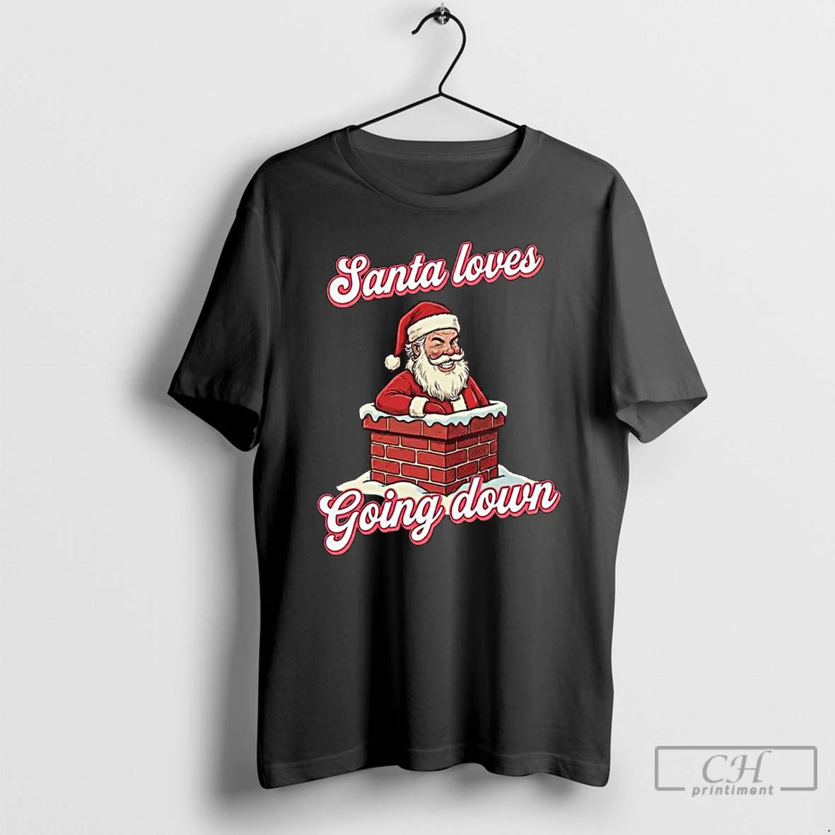 Premium Santa Loves Going Down Merry Christmas T-Shirts, Hoodie, Sweatshirt | PopFlextees.com