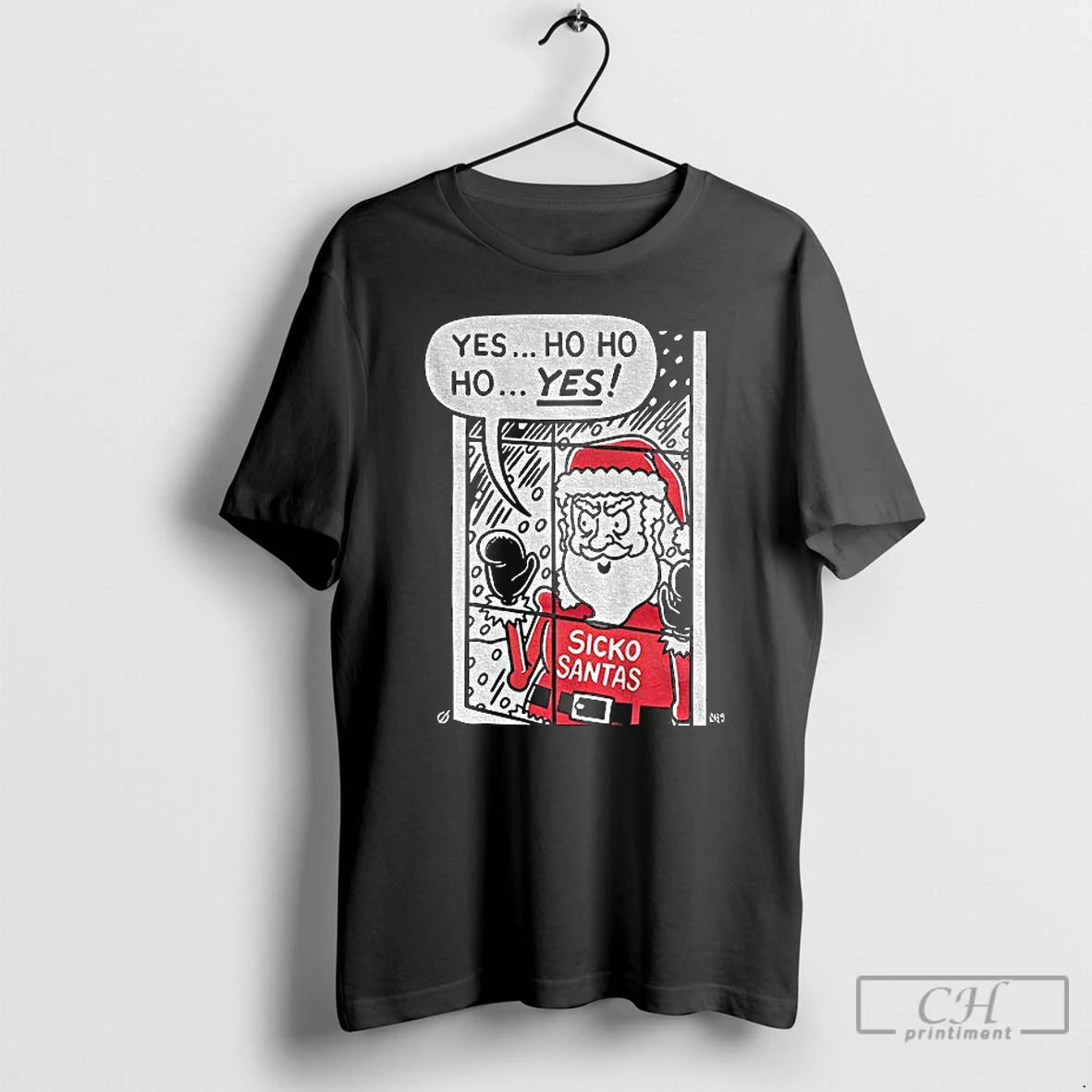 Premium Santa Sickos Yes Ho Ho Ho Yes Merry Christmas T-Shirts, Hoodie, Sweatshirt | PopFlextees.com