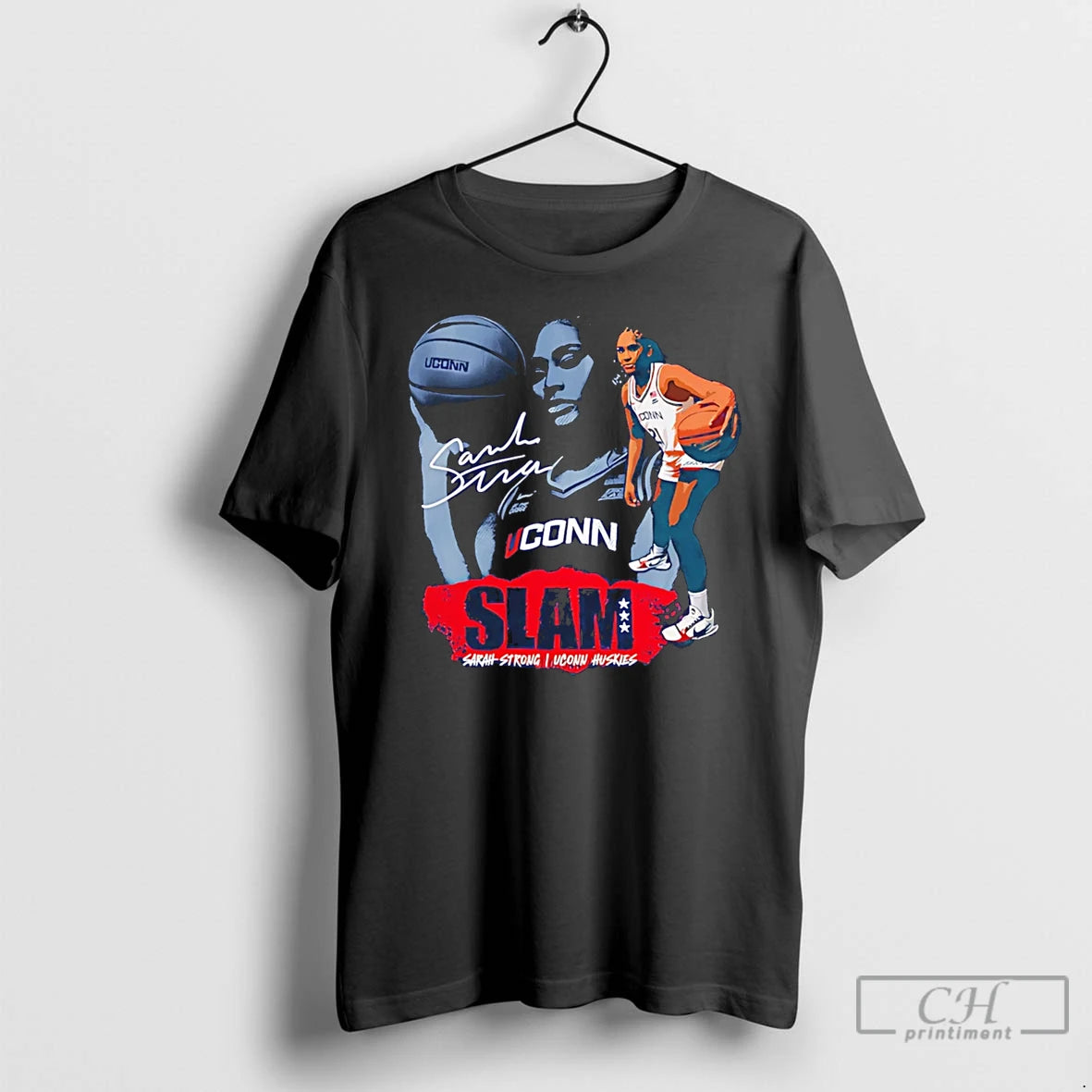 Premium Sarah Strong Uconn Huskies Slam Signature Graphic T-Shirts, Hoodie, Sweatshirt | PopFlextees.com