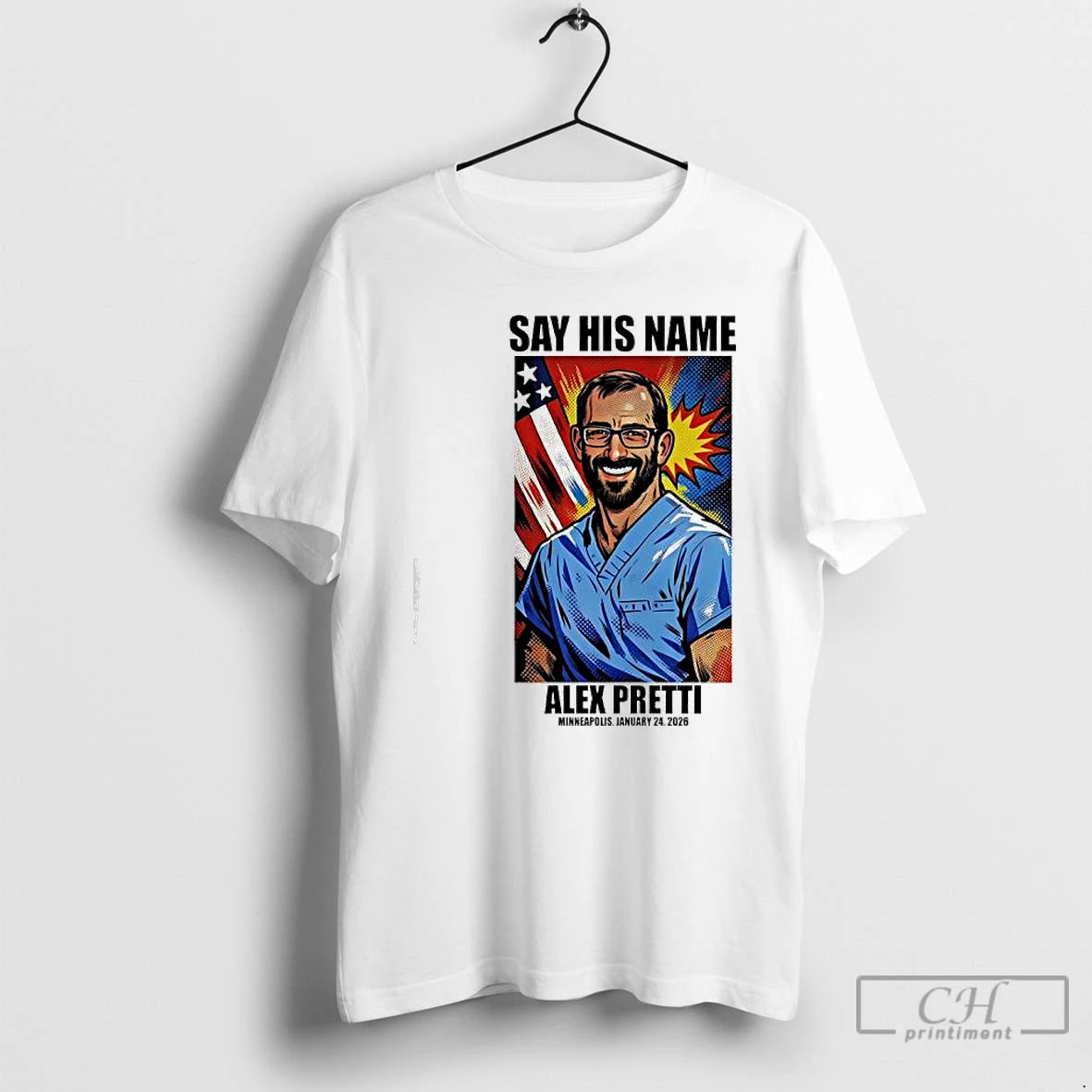 Premium Say His Name Alex Pretti Minneapolis January 24th 2026 T-Shirts, Hoodie, Sweatshirt | PopFlextees.com