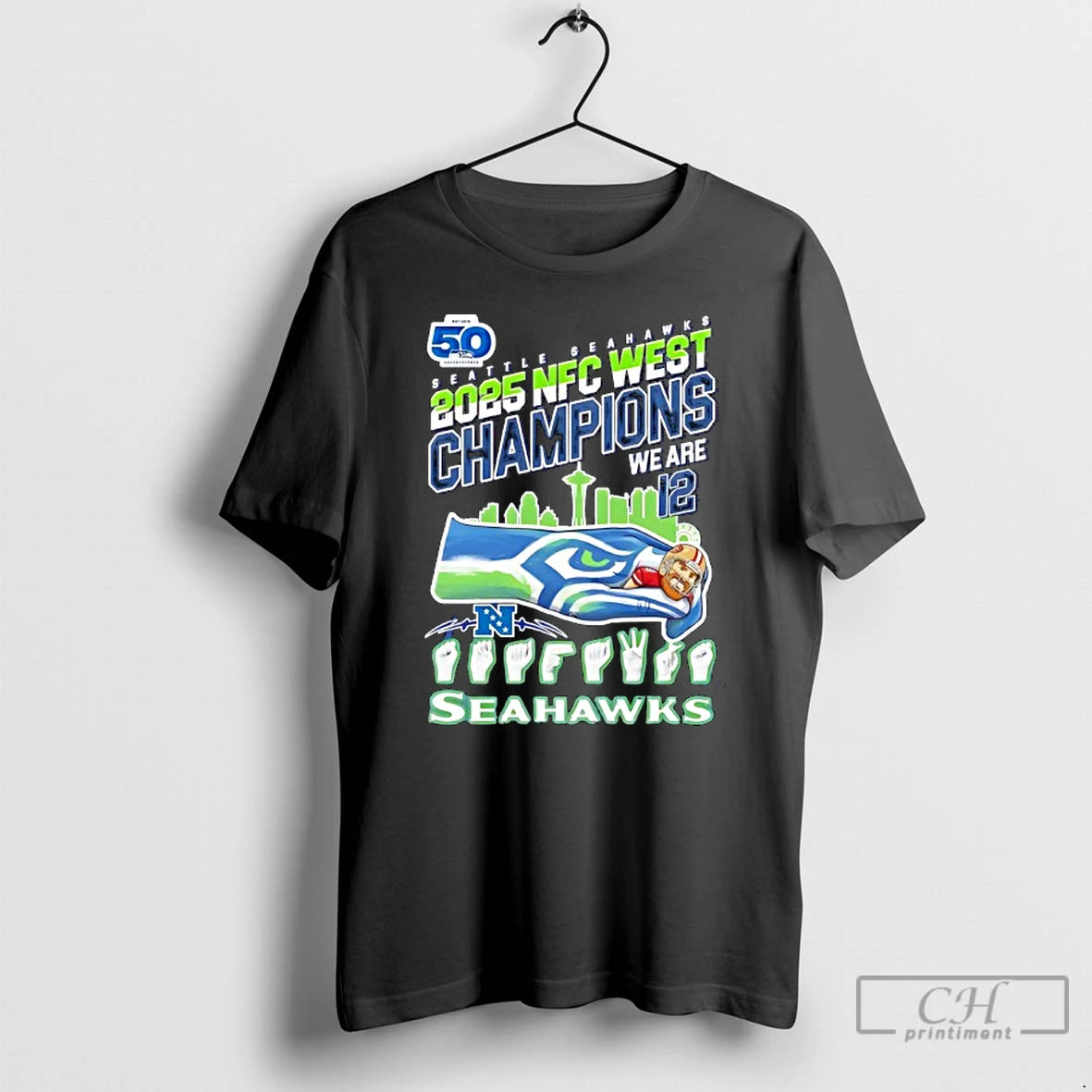 Premium Seseattle Seahawks 2025 Nfc West Champions We Are 12 T-Shirts, Hoodie, Sweatshirt | PopFlextees.com