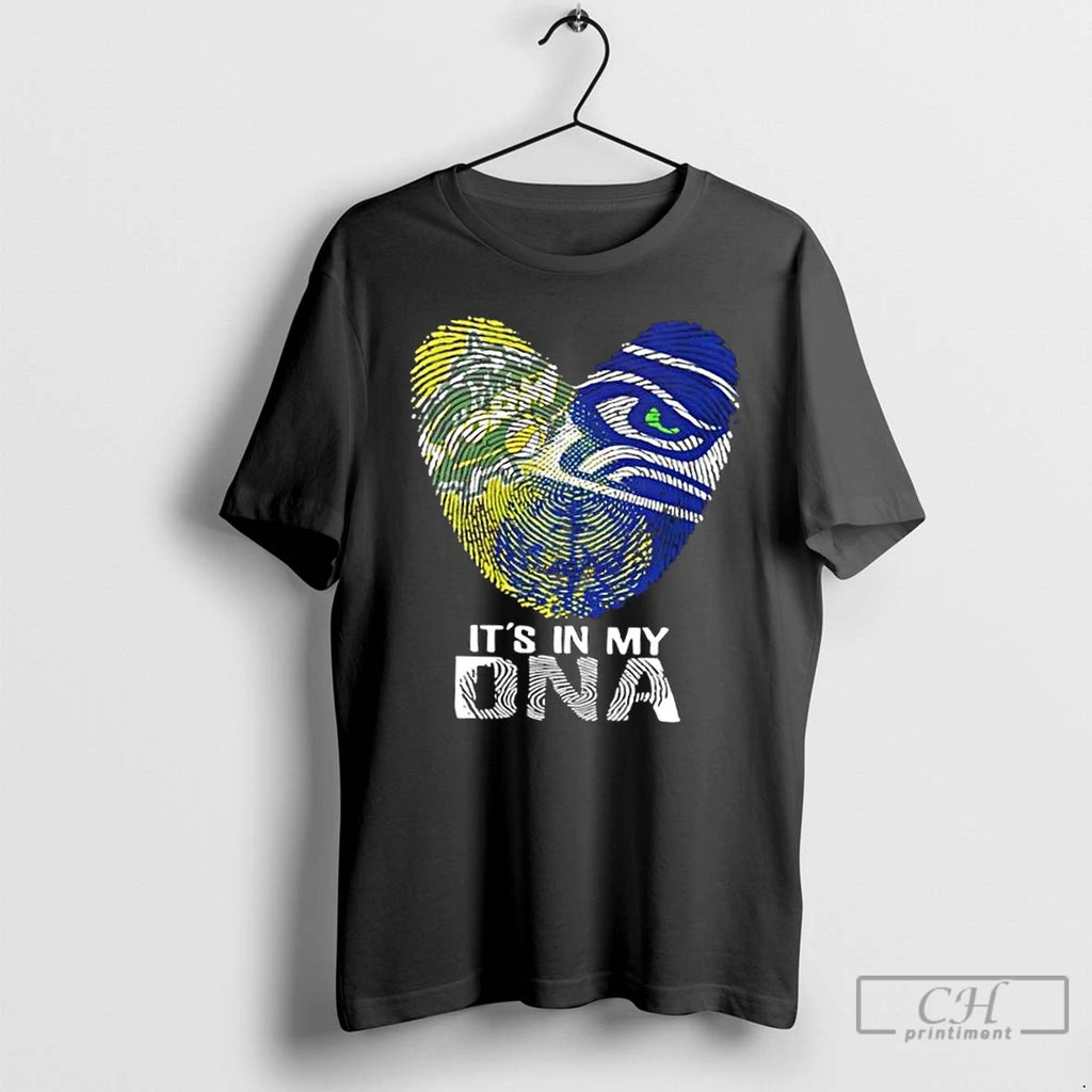 Premium Seattle Sports Storm X Seahawks Its In My Dna Fingerprint Heart T Shirts Sweater Hoodie, Sweatshirt | PopFlextees.com