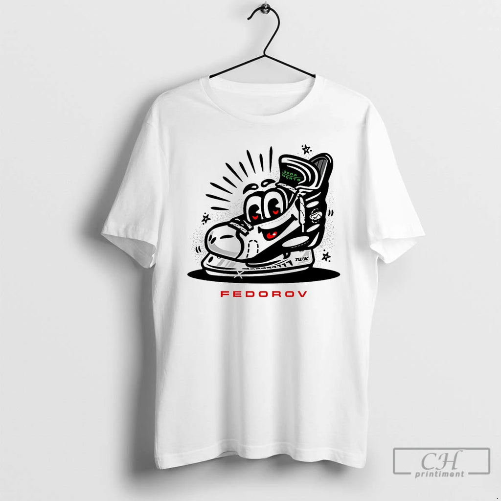 Premium Sergei Fedorov Detroit Red Wings Shoe T-Shirts, Hoodie, Sweatshirt | PopFlextees.com
