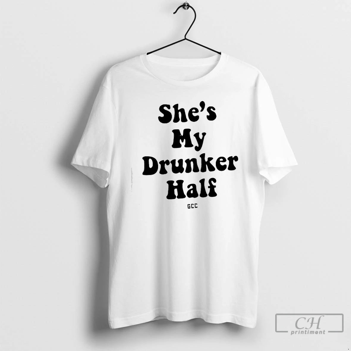 Premium Shes My Drunker Half Text T-Shirts, Hoodie, Sweatshirt | PopFlextees.com