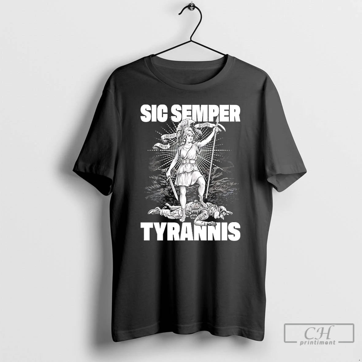 Premium Sic Semper Tyrannis Aequitas Libertas Unitas T-Shirts, Hoodie, Sweatshirt | PopFlextees.com