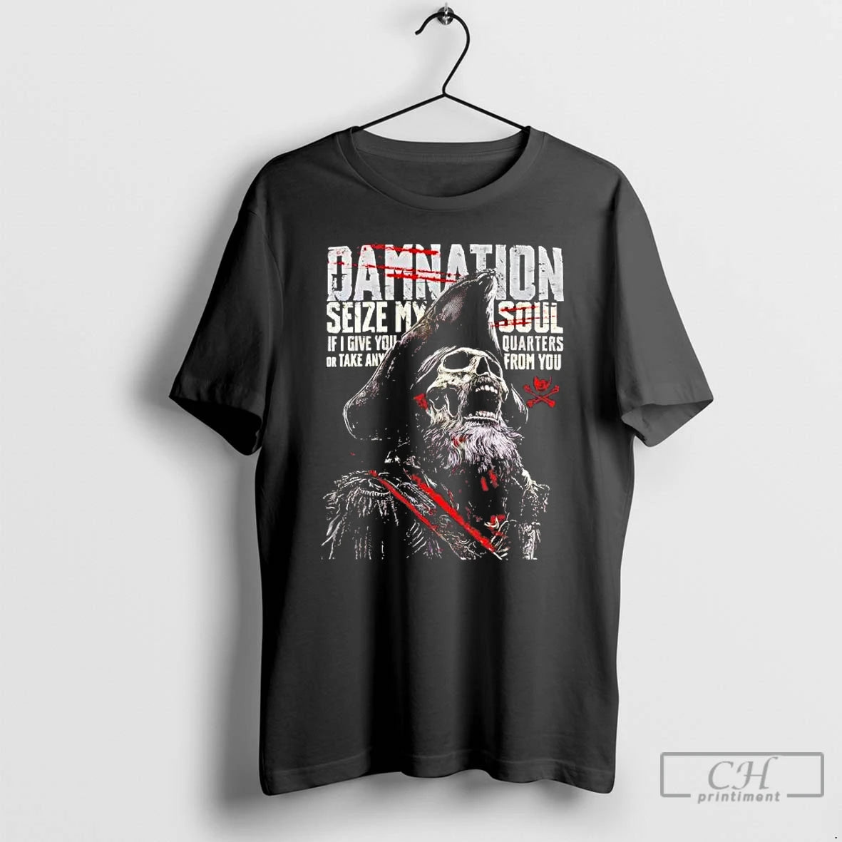 Premium Skeleton Damnation Seize My Soul If I Give You Quarters T-Shirts, Hoodie, Sweatshirt | PopFlextees.com