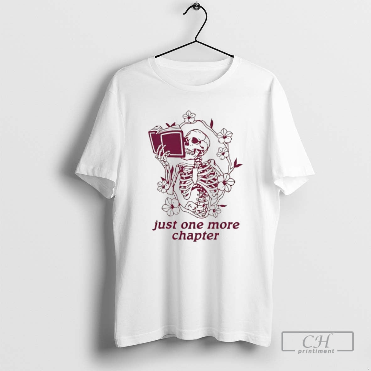 Premium Skeleton Reading Book Just One More Chapter Shirt Sweater Hoodie, Sweatshirt | PopFlextees.com