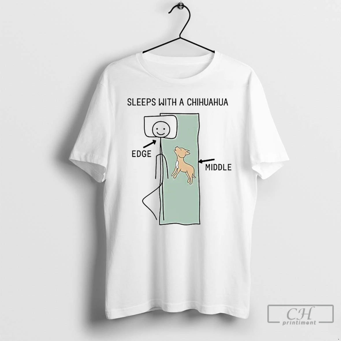 Premium Sleeps With A Chihuahua Edge Middle T-Shirts, Hoodie, Sweatshirt | PopFlextees.com