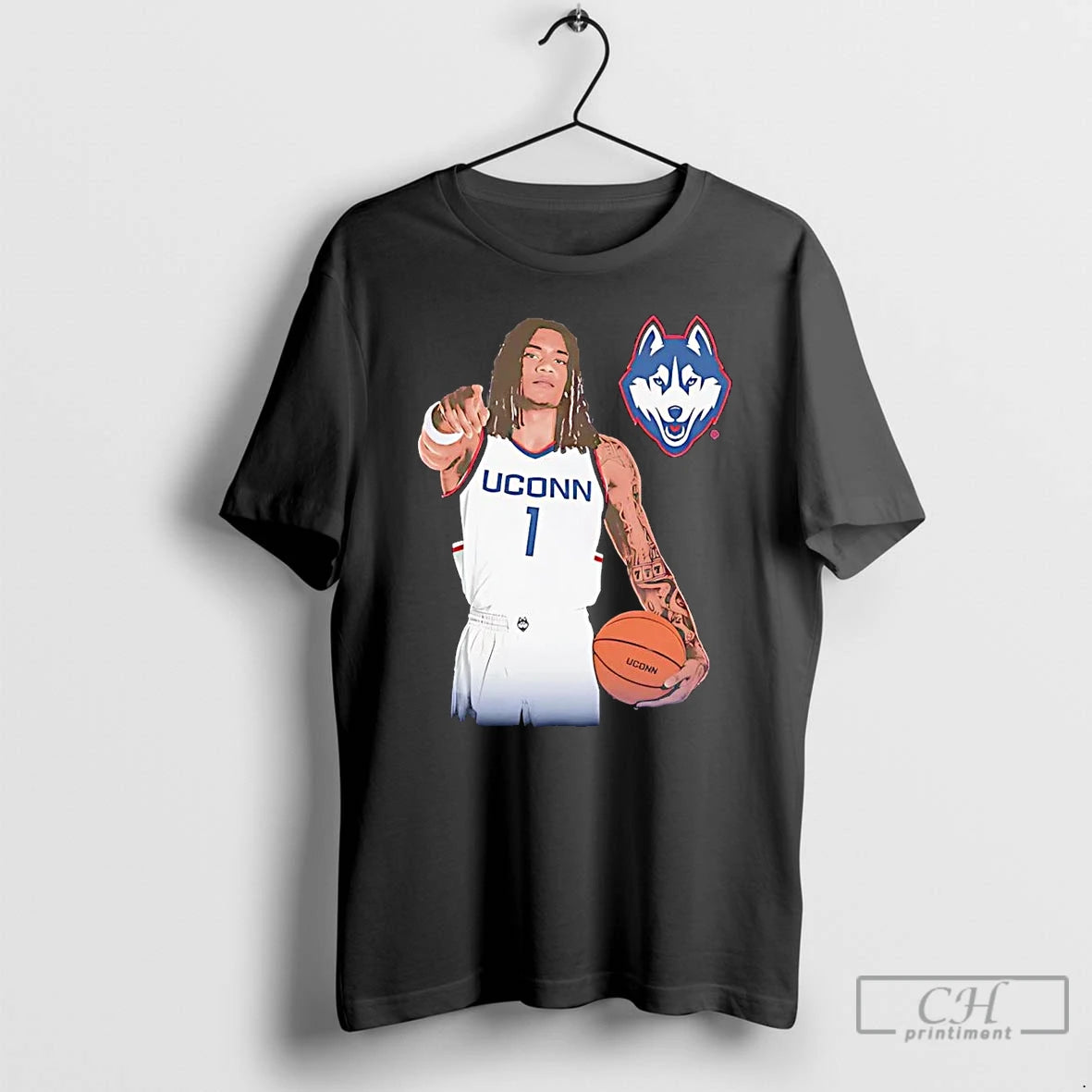 Premium Solo Ball Portrait Uconn Huskies T-Shirts, Hoodie, Sweatshirt | PopFlextees.com