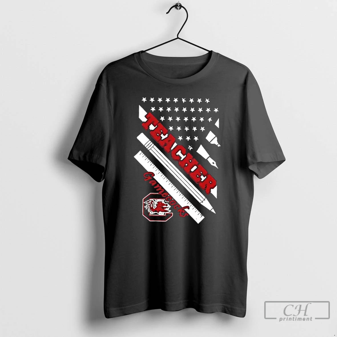 Premium South Carolina Gamecocks X Teacher American Flag T-Shirts, Hoodie, Sweatshirt | PopFlextees.com