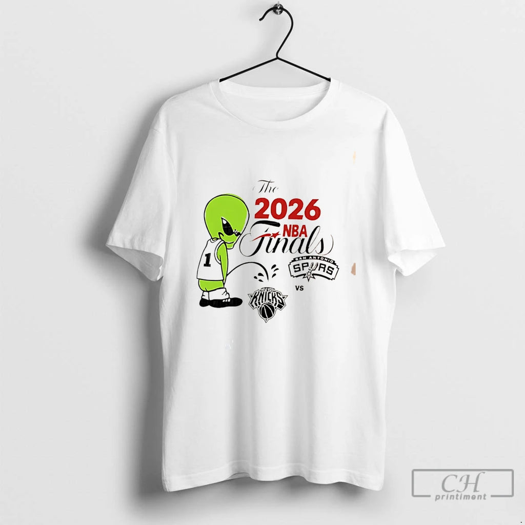 Premium Spurs Wemby Alien Pee On Knicks 2026 Nba Finals Tee