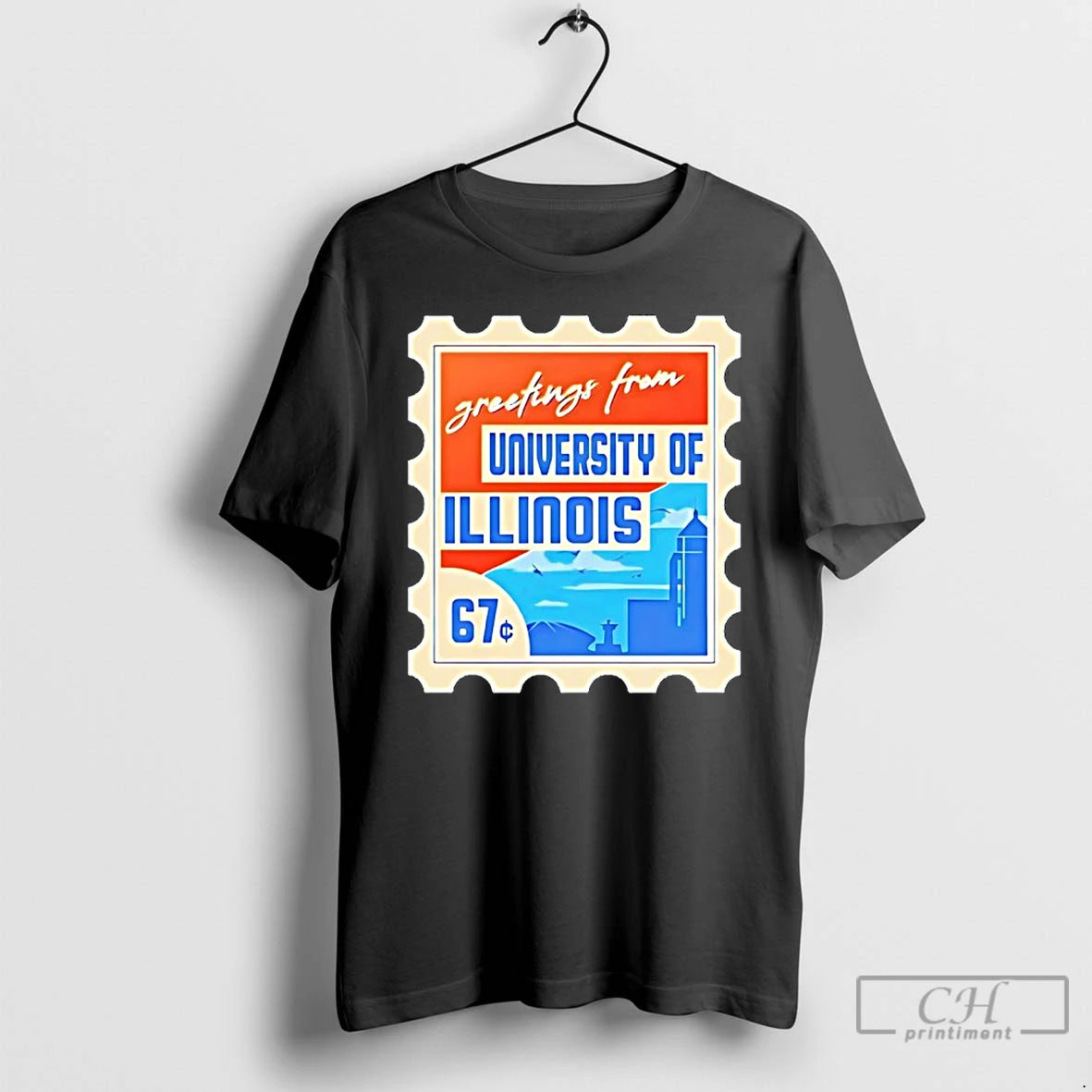 Premium Stamp Greetings From University Of Illinois T-Shirts, Hoodie, Sweatshirt | PopFlextees.com