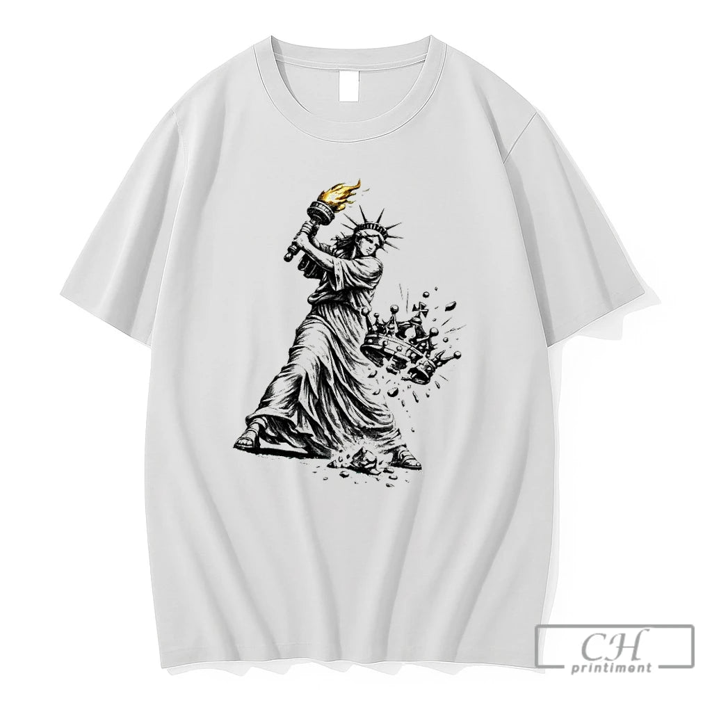 Premium Statue Of Liberty Smashing A Crown No Kings Political