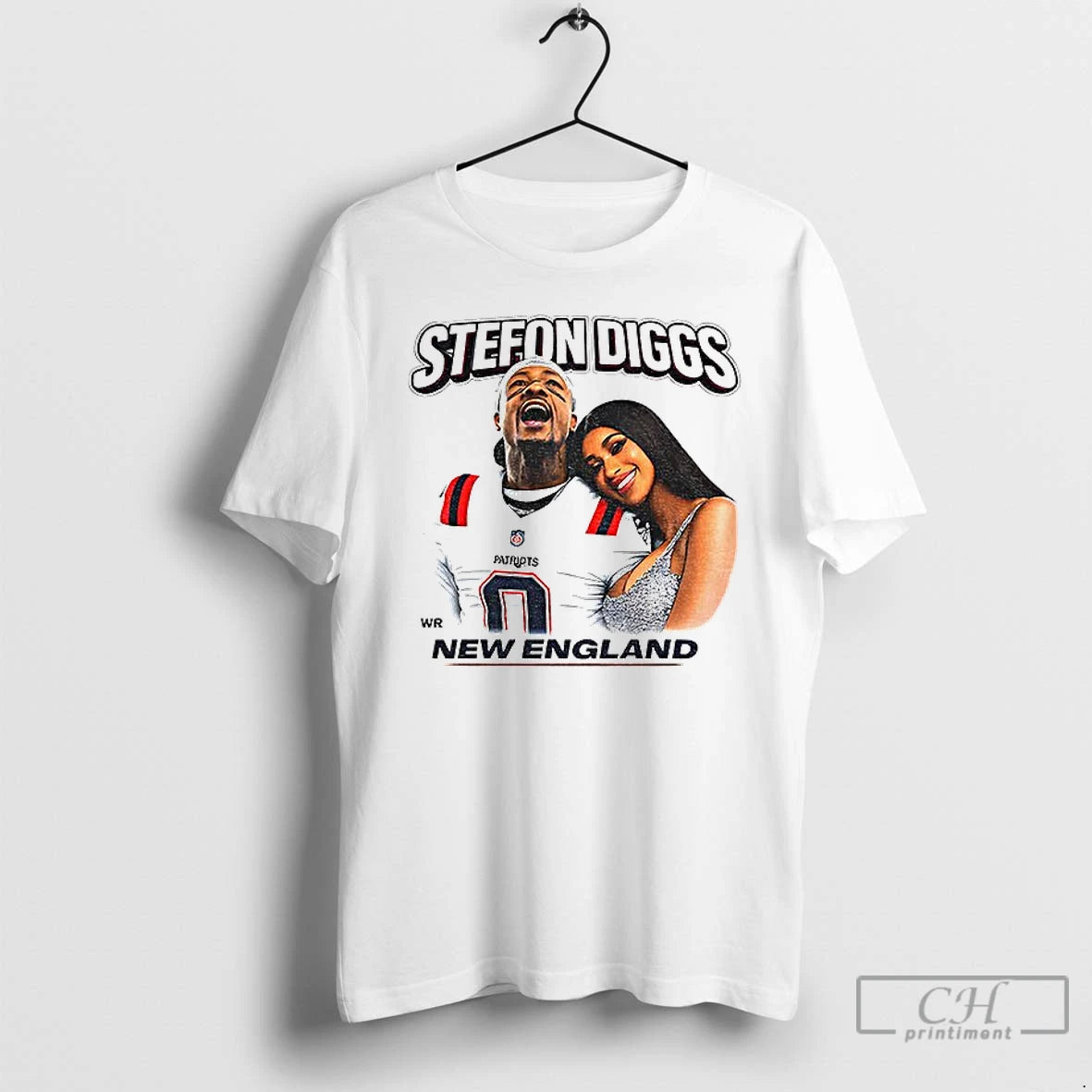 Premium Stefon Diggs Cardi B New England Football Player Portrait T-Shirts, Hoodie, Sweatshirt | PopFlextees.com
