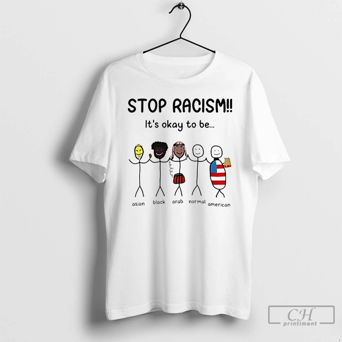 Premium Stop Racism Its Okay To Be Asian Black Arab Normal American Meme T Shirts Hoodie, Sweatshirt | PopFlextees.com