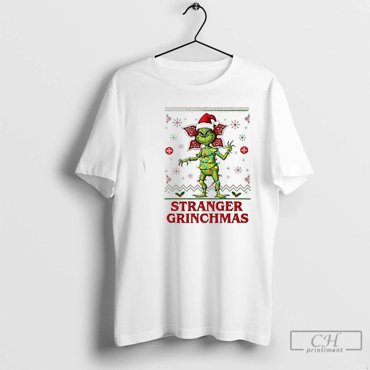 Premium Stranger Grinchmas Christmas Lights T-Shirts, Hoodie, Sweatshirt | PopFlextees.com