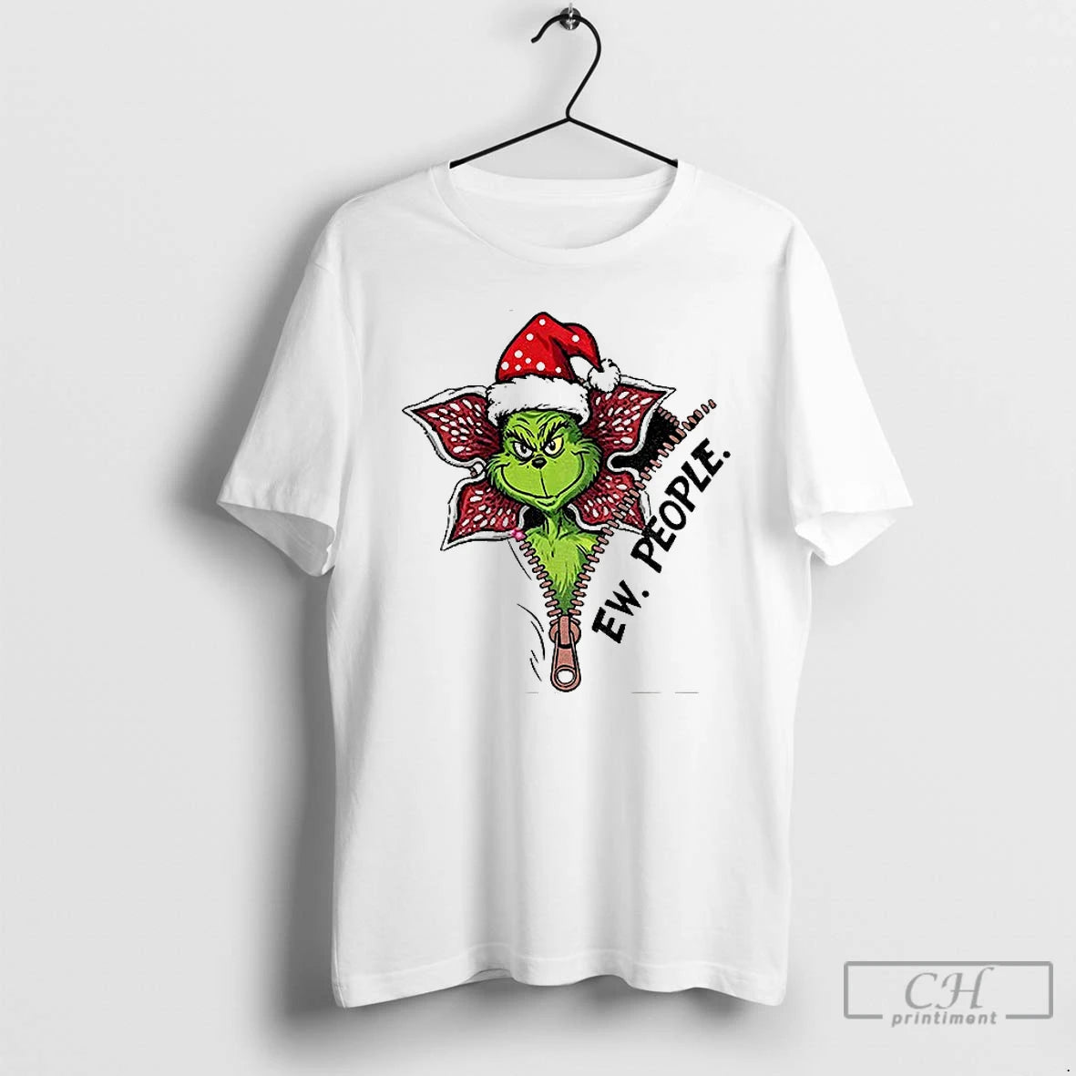 Premium Stranger Grinchy Christmas Grinch Ew People Monster From Upside Down T-Shirts, Hoodie, Sweatshirt | PopFlextees.com