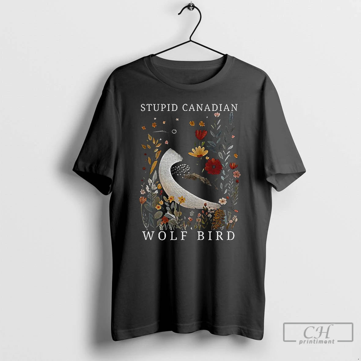 Premium Stupid Canadian Wolf Birt Hockey Romance Lgbt Hockey Floral T-Shirts, Hoodie, Sweatshirt | PopFlextees.com