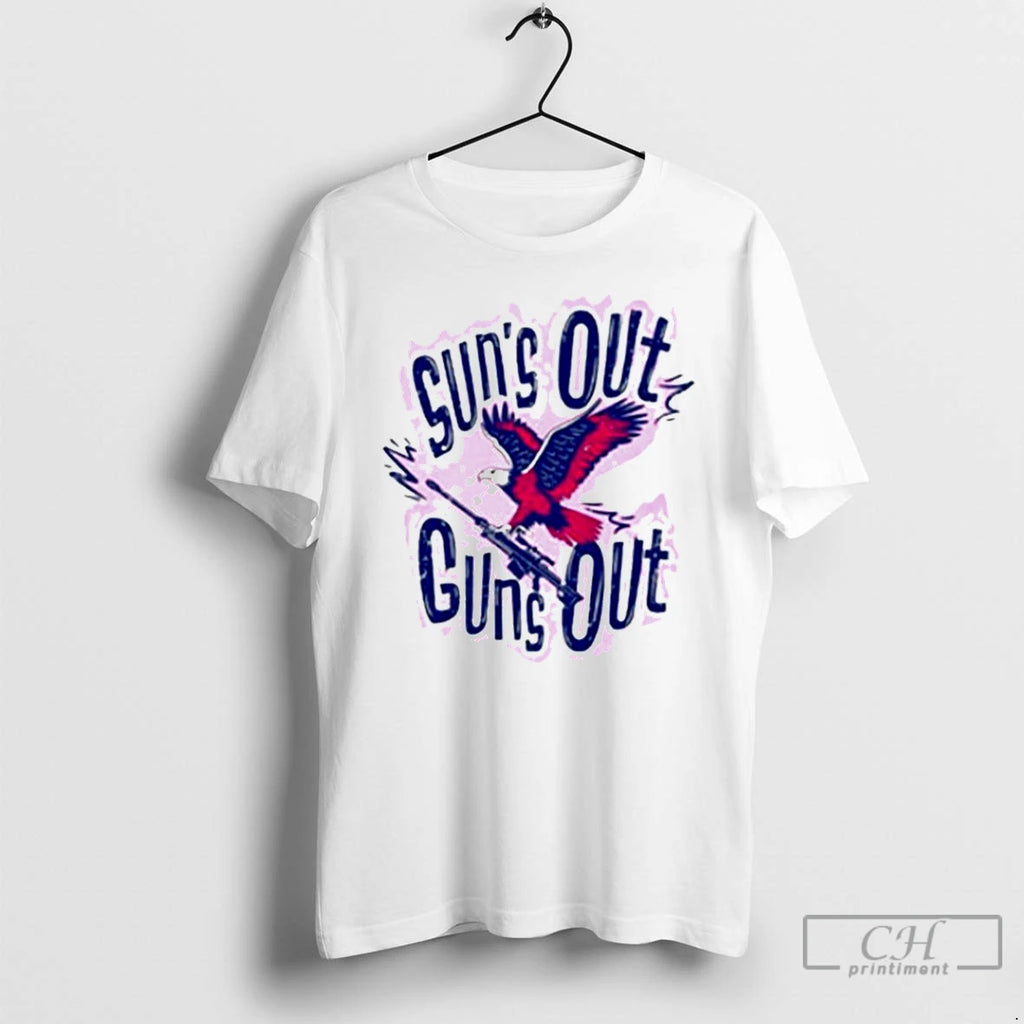 Premium Sun Out Guns Out Bald Eagle T-Shirts, Hoodie, Sweatshirt | PopFlextees.com