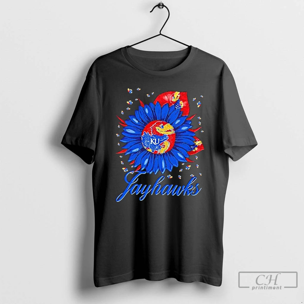 Premium Sunflower X Kansas Jayhawks Football Logo T-Shirts, Hoodie, Sweatshirt | PopFlextees.com